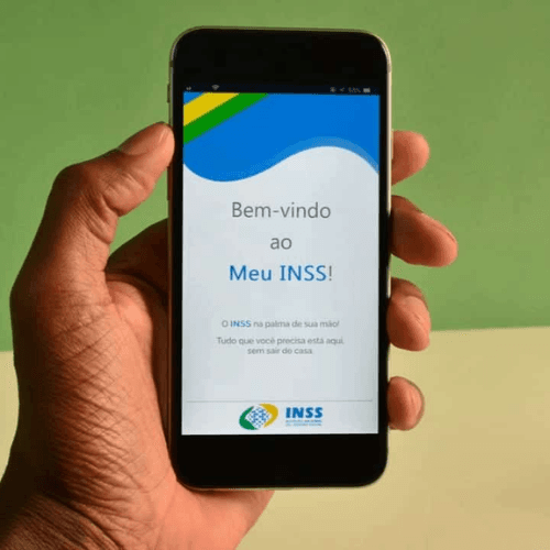 Aplicativo Meu INSS em um celular